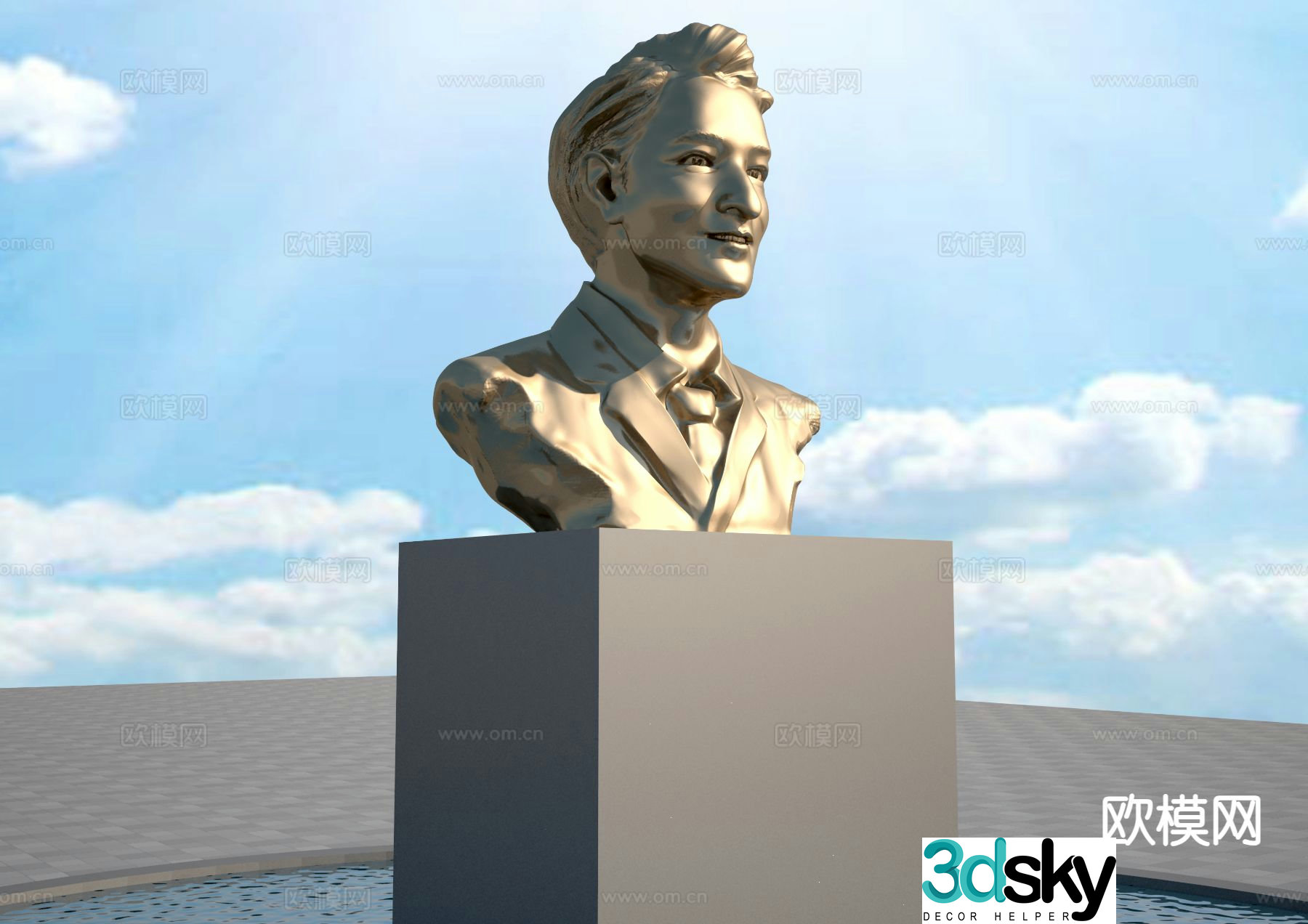 human head statue sculpture 3d model