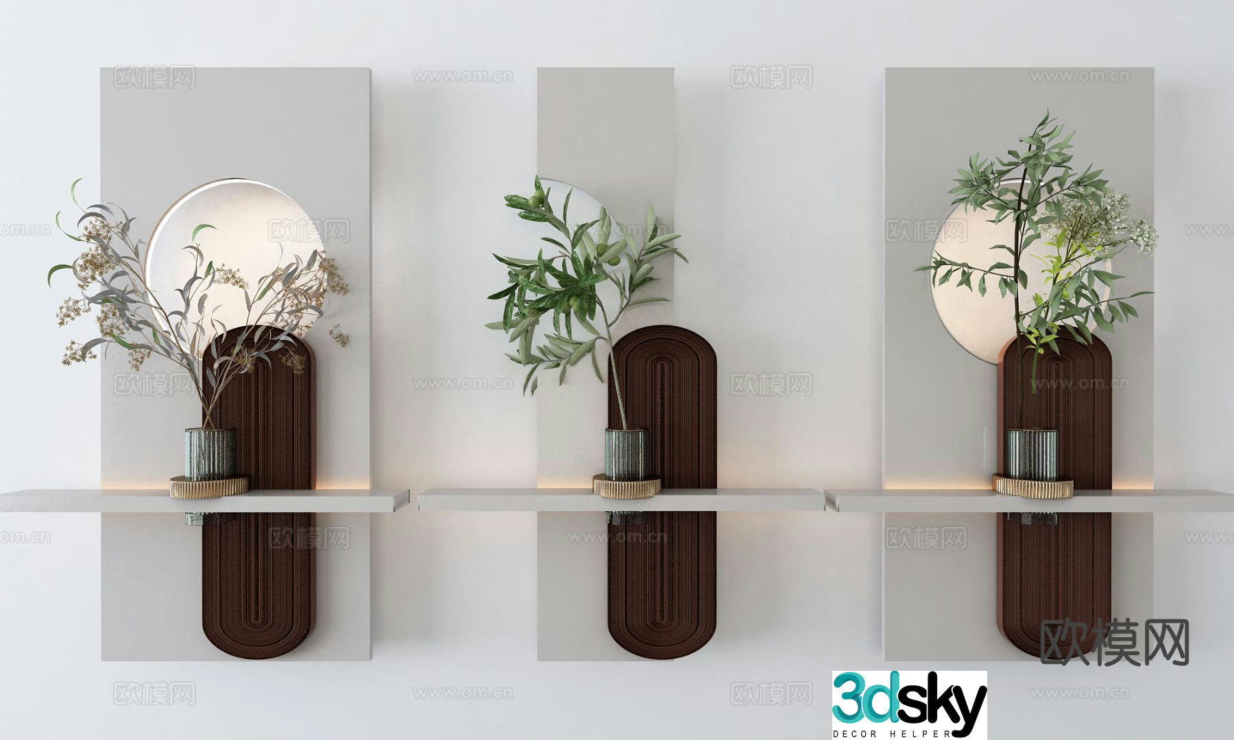 Plant wall decoration three-dimensional hanging decoration 3D model