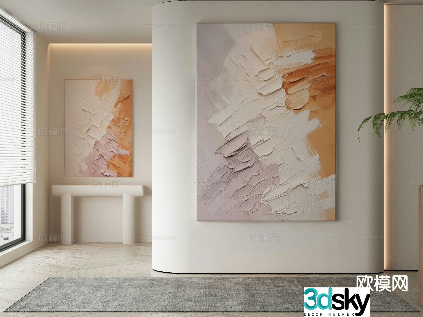 Texture painting decorative painting hanging painting 3d model