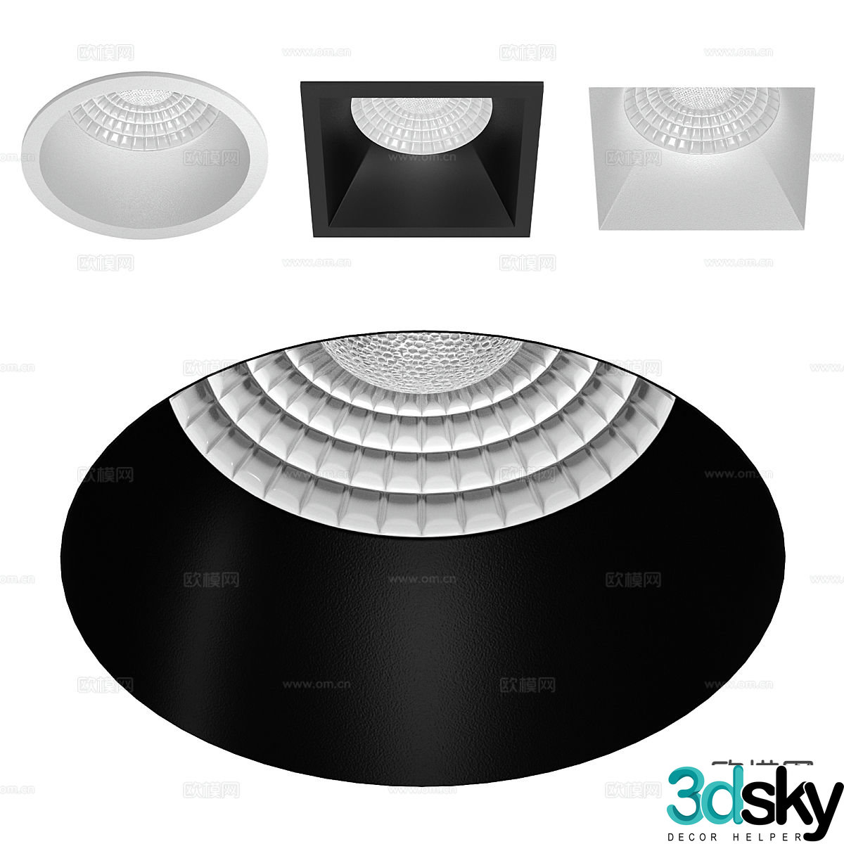 Recessed downlight spotlight 3d model
