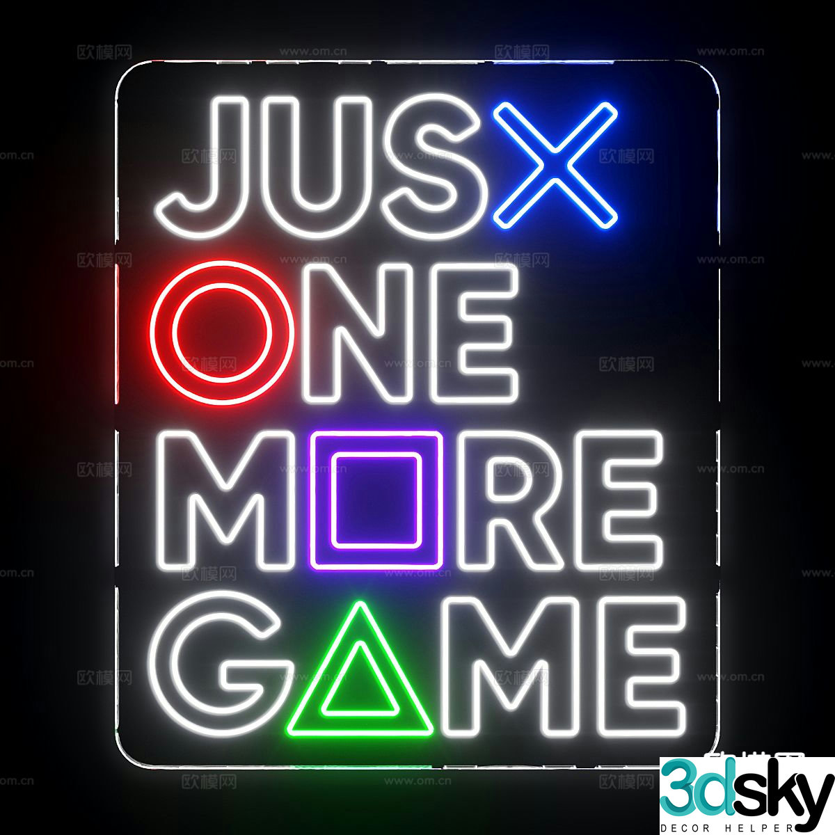 Decorative lights luminous words neon lights 3d model