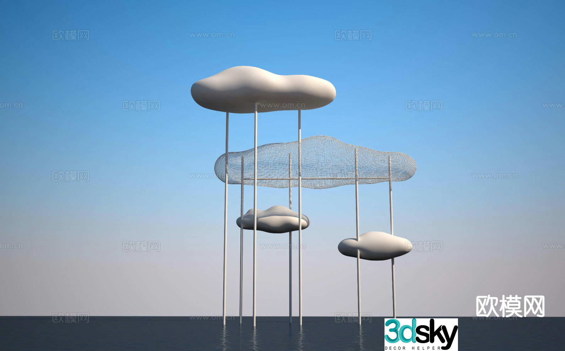 Cloud Weaving Sculpture Landscape Sculpture 3D Model