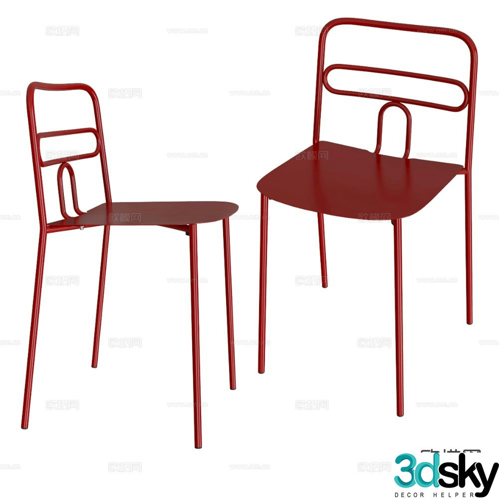 Castil modern chair dining chair 3d model