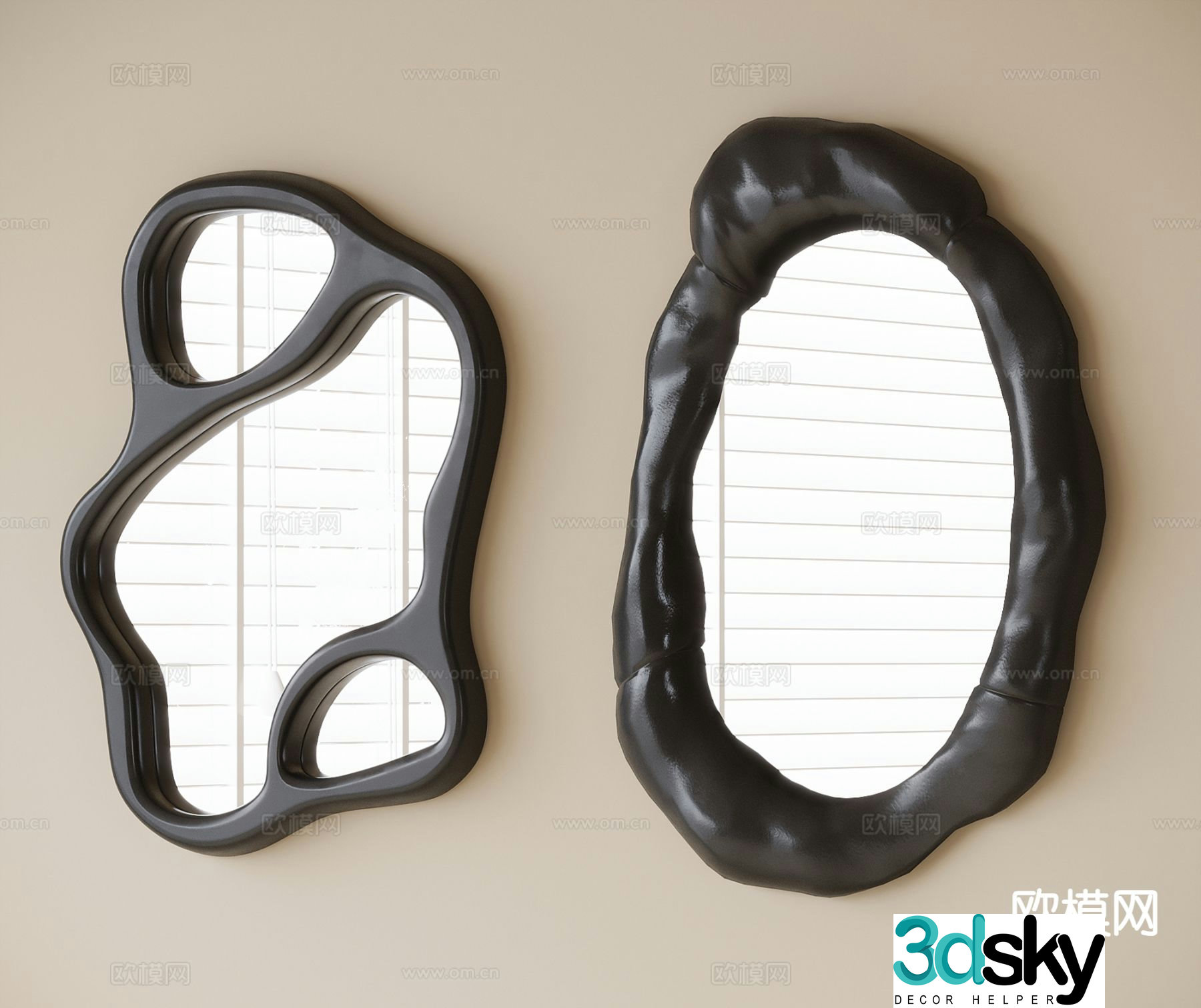 Modern mirror decorative mirror special shaped mirror 3d model