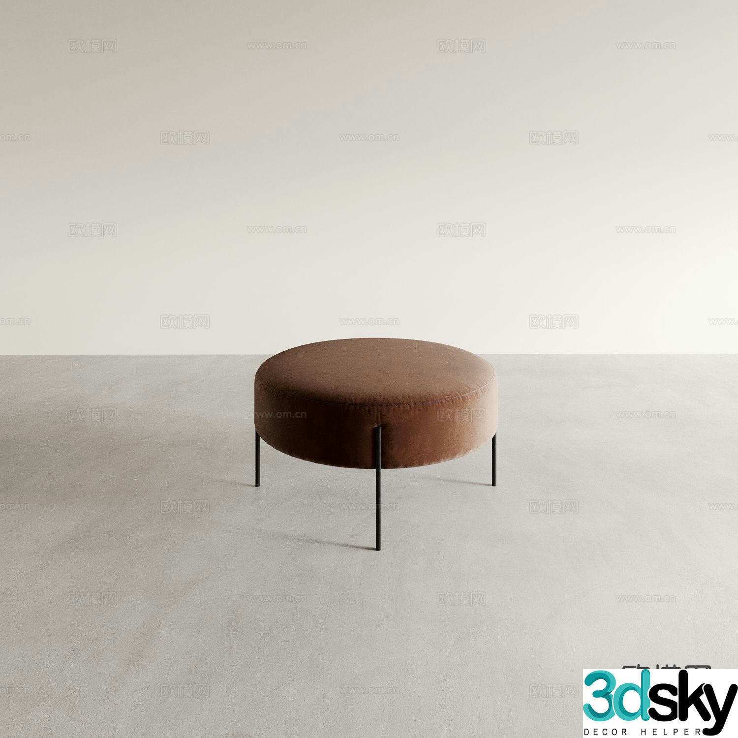 Stool round stool makeup stool 3d model