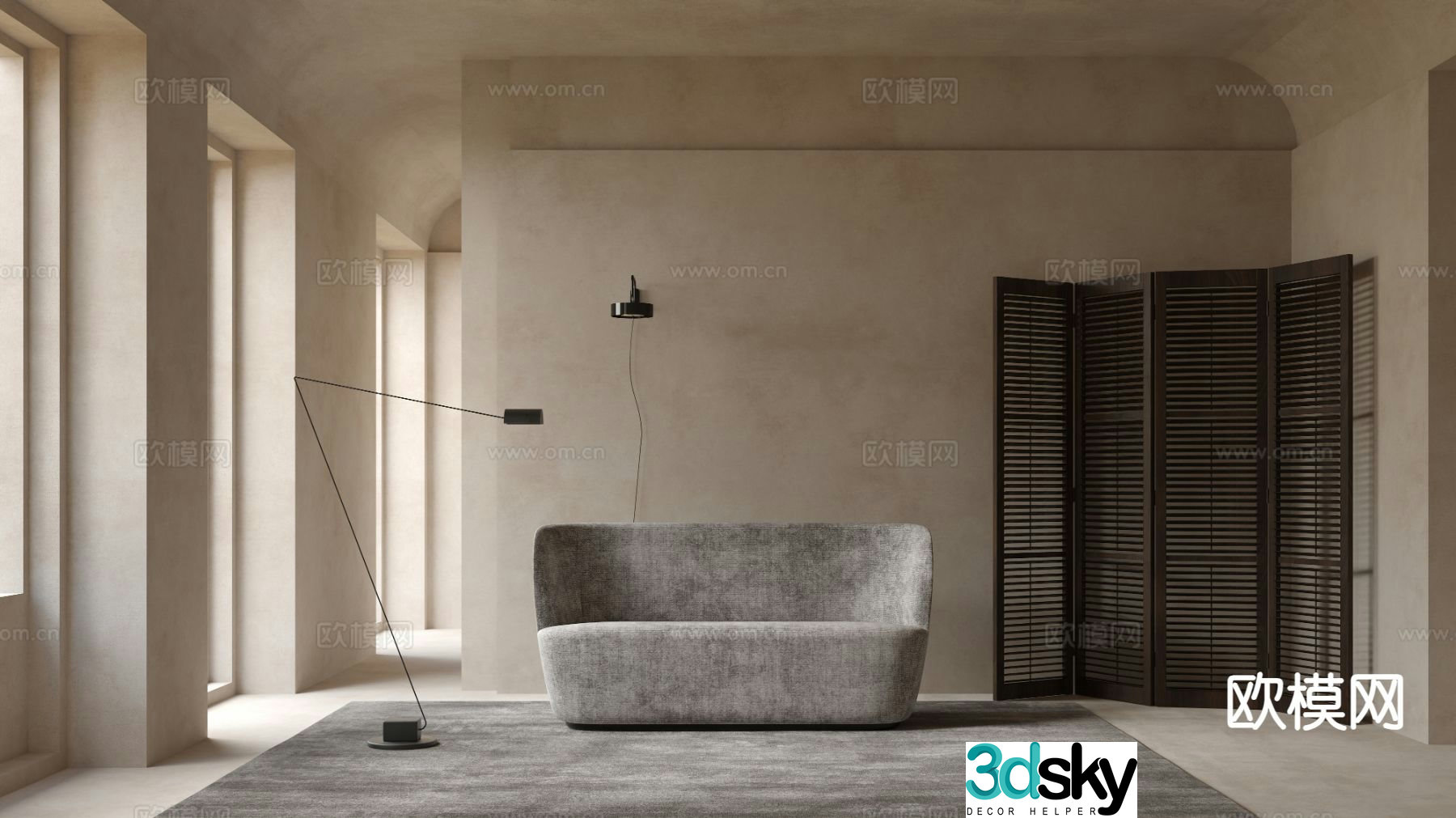GUBI multi-person sofa 3d model
