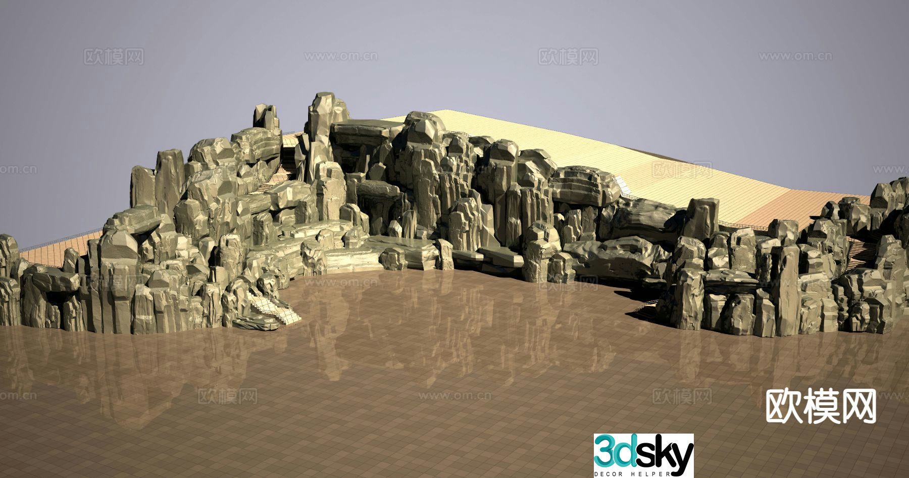 Rockery plastic stone 3D model