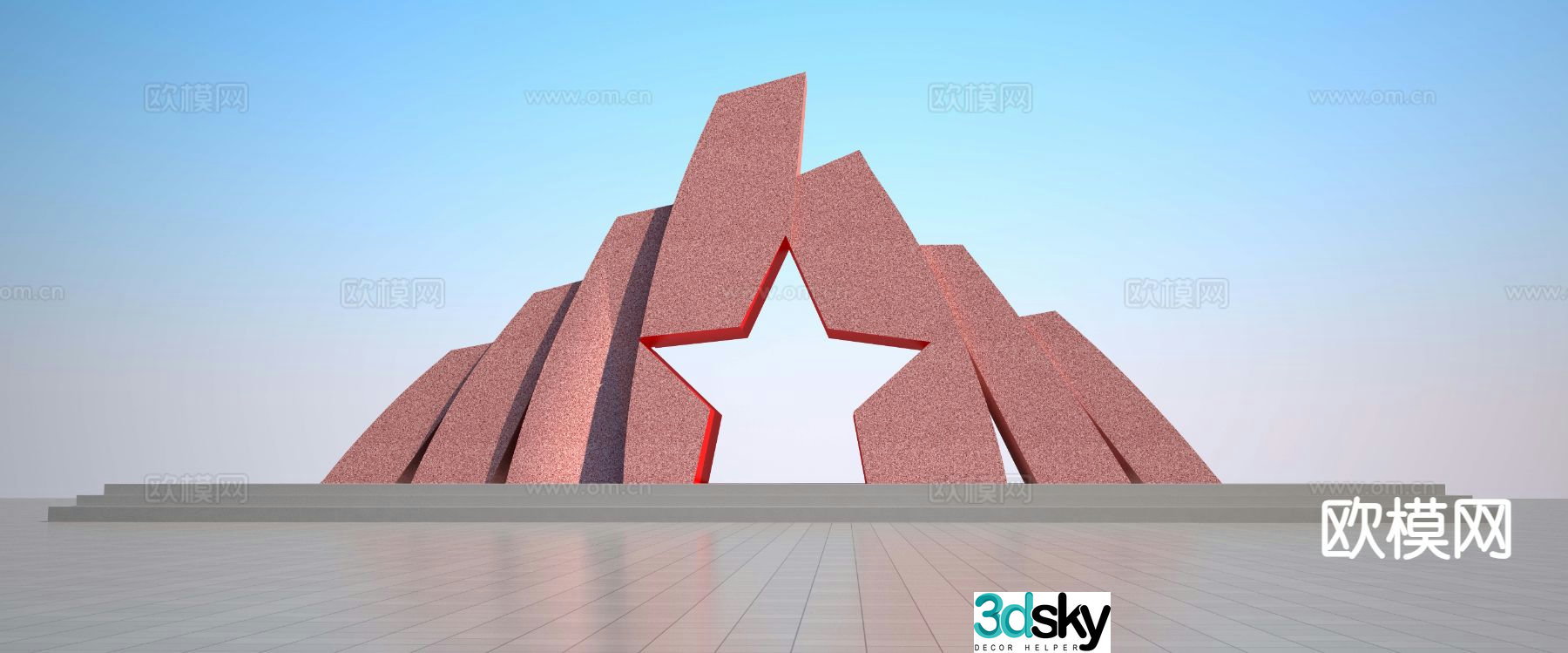 Modern red army sculpture 3d model