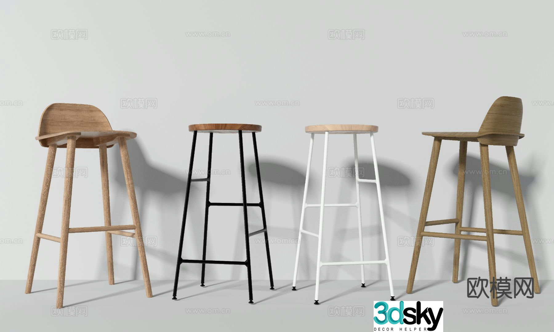 Modern bar stool bar stool high stool 3d model