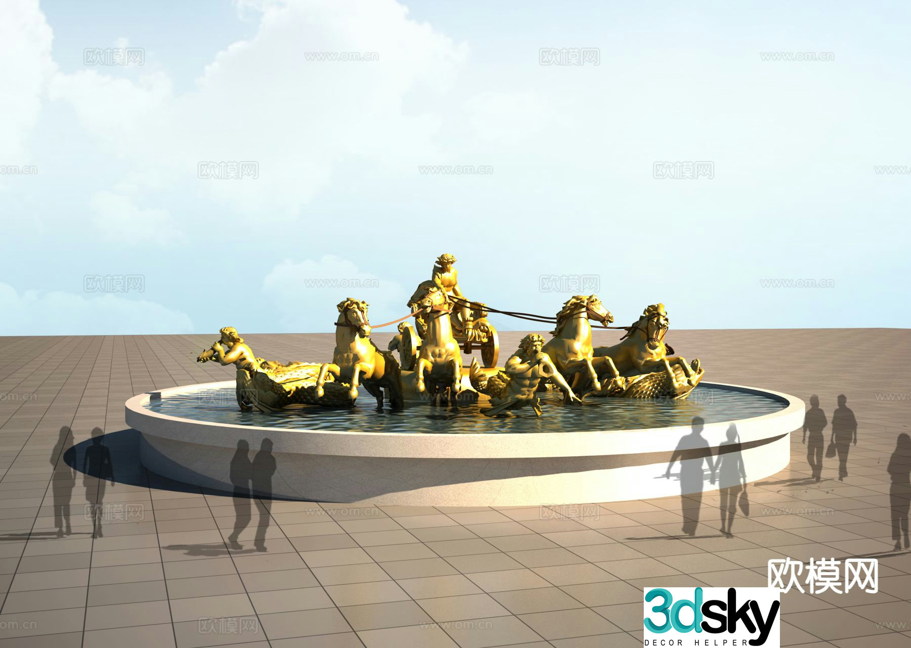 European style Versailles sculpture 3D model
