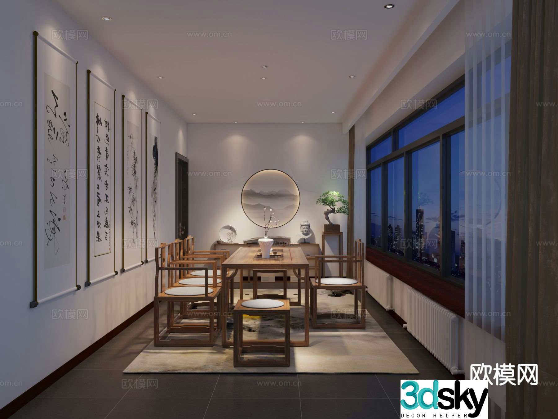 New Chinese tea room 3d model