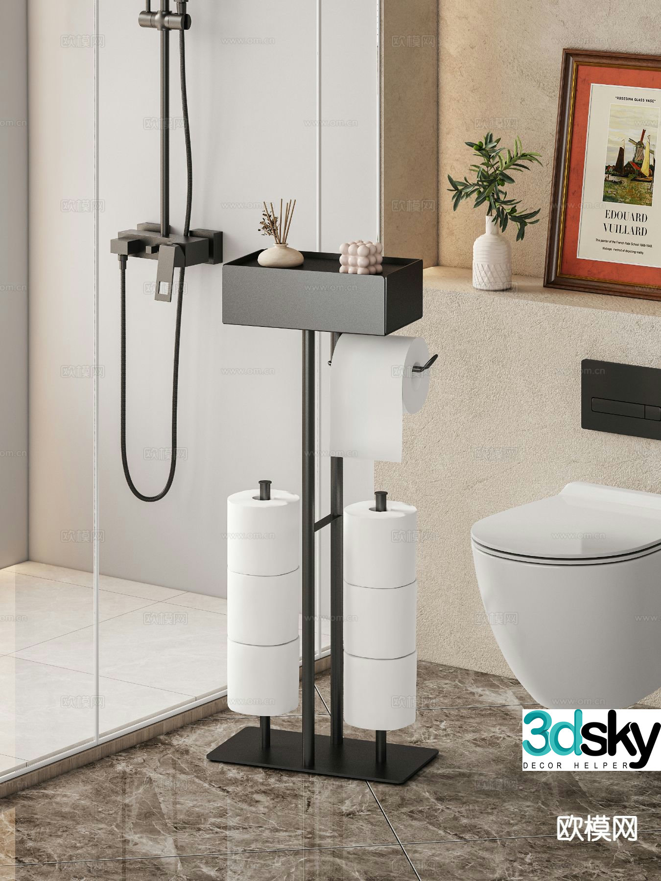 Simple paper towel holder 3d model