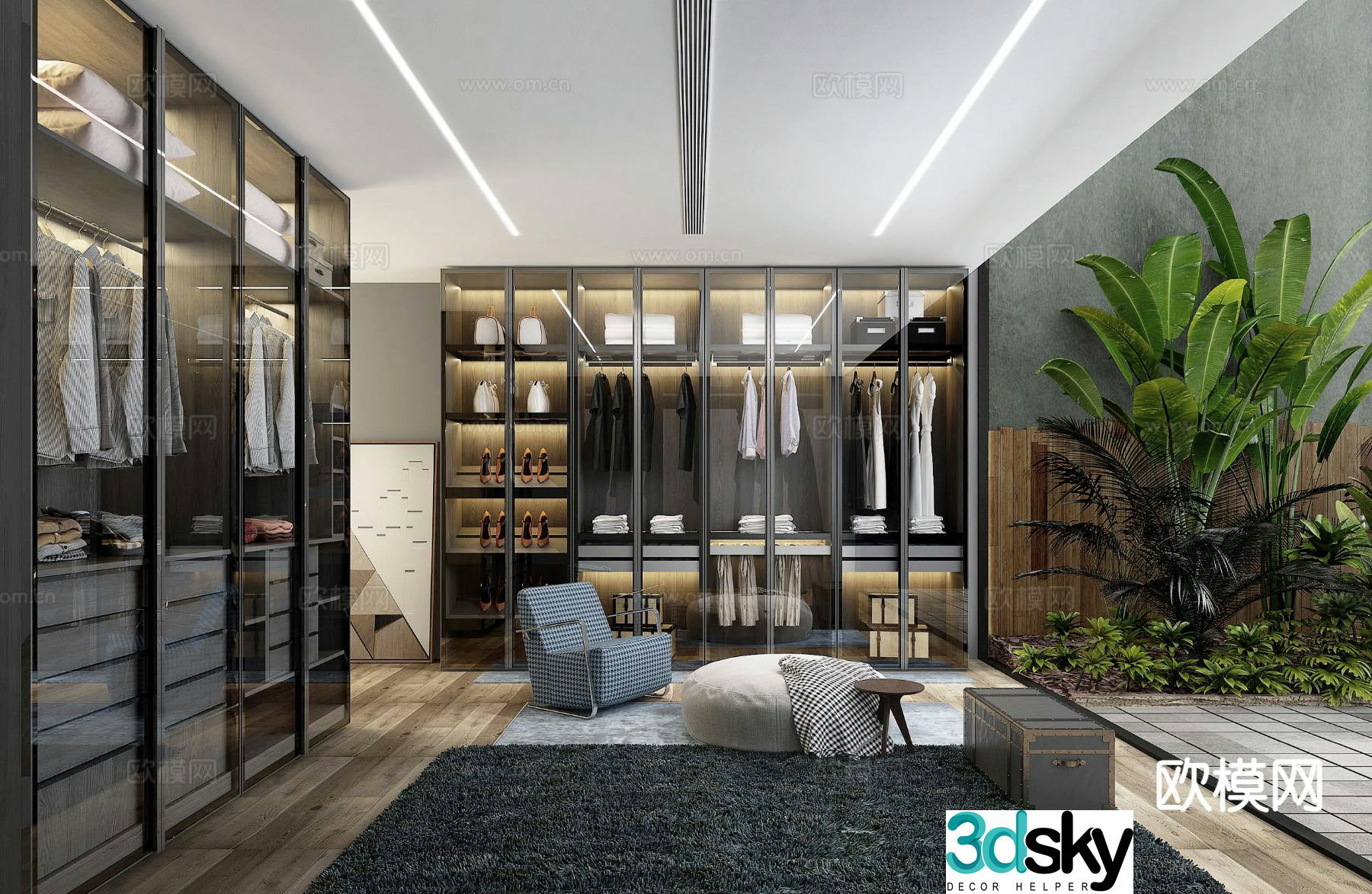 Modern cloakroom 3d model