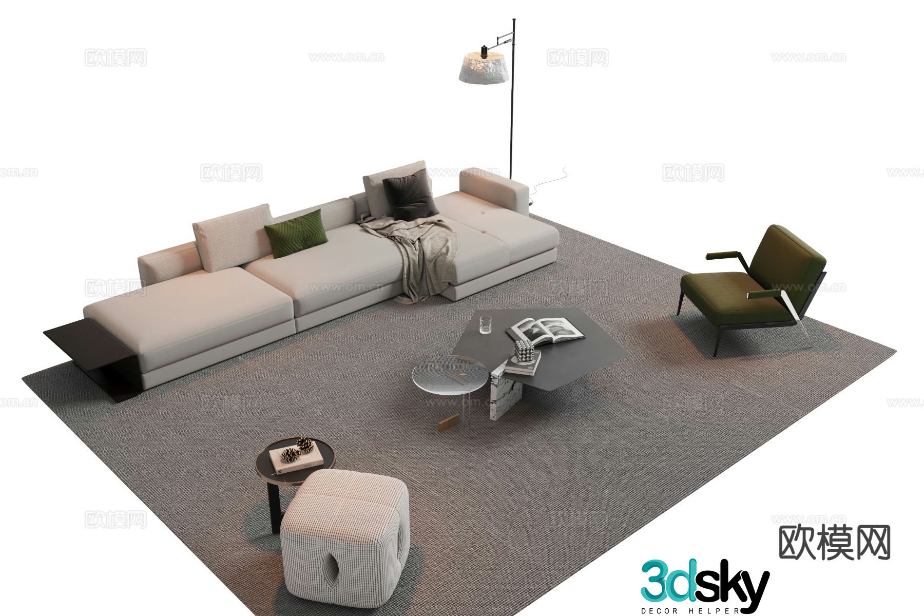 Modern sofa set 3d model