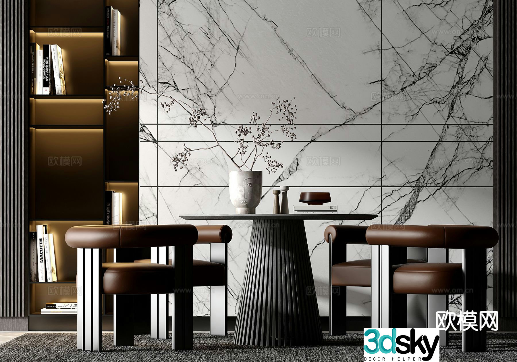 Modern negotiation tables and chairs leisure tables and chairs 3D model