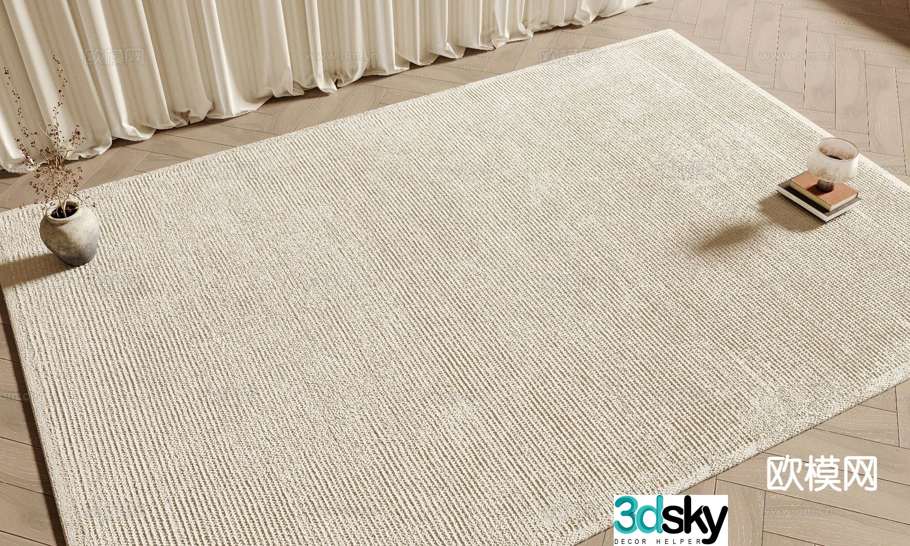 Modern striped carpet 3d model