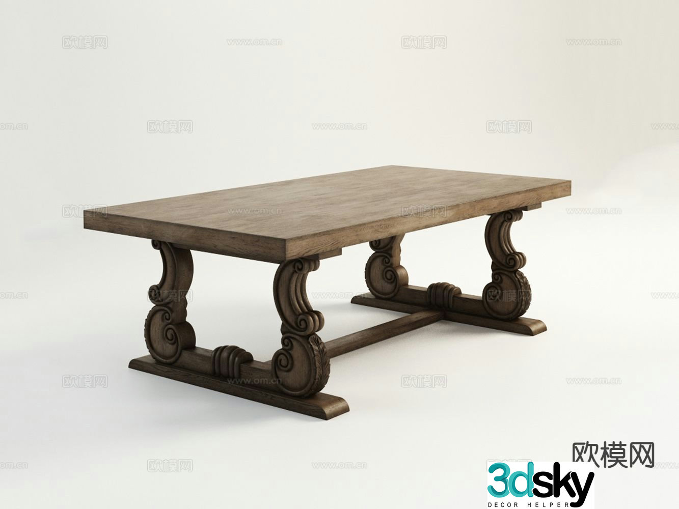 American coffee table square coffee table 3d model