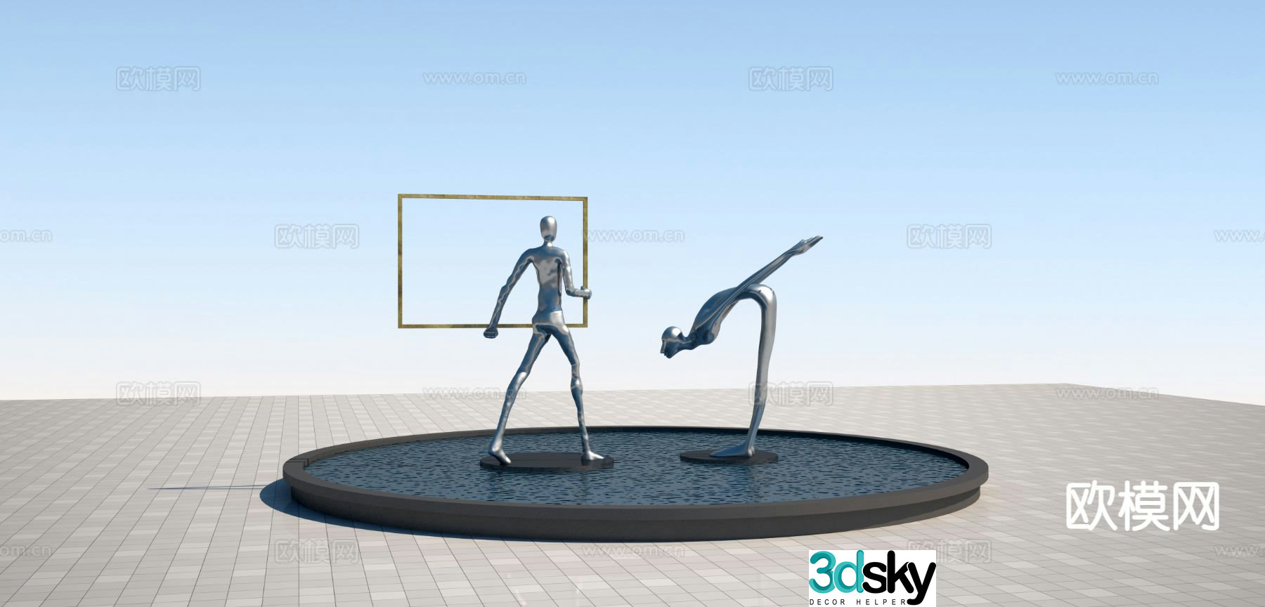 Modern Giacometti sculpture 3d model