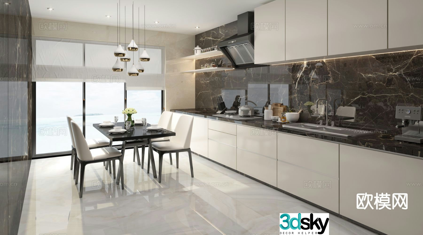 Modern kitchen 3d model