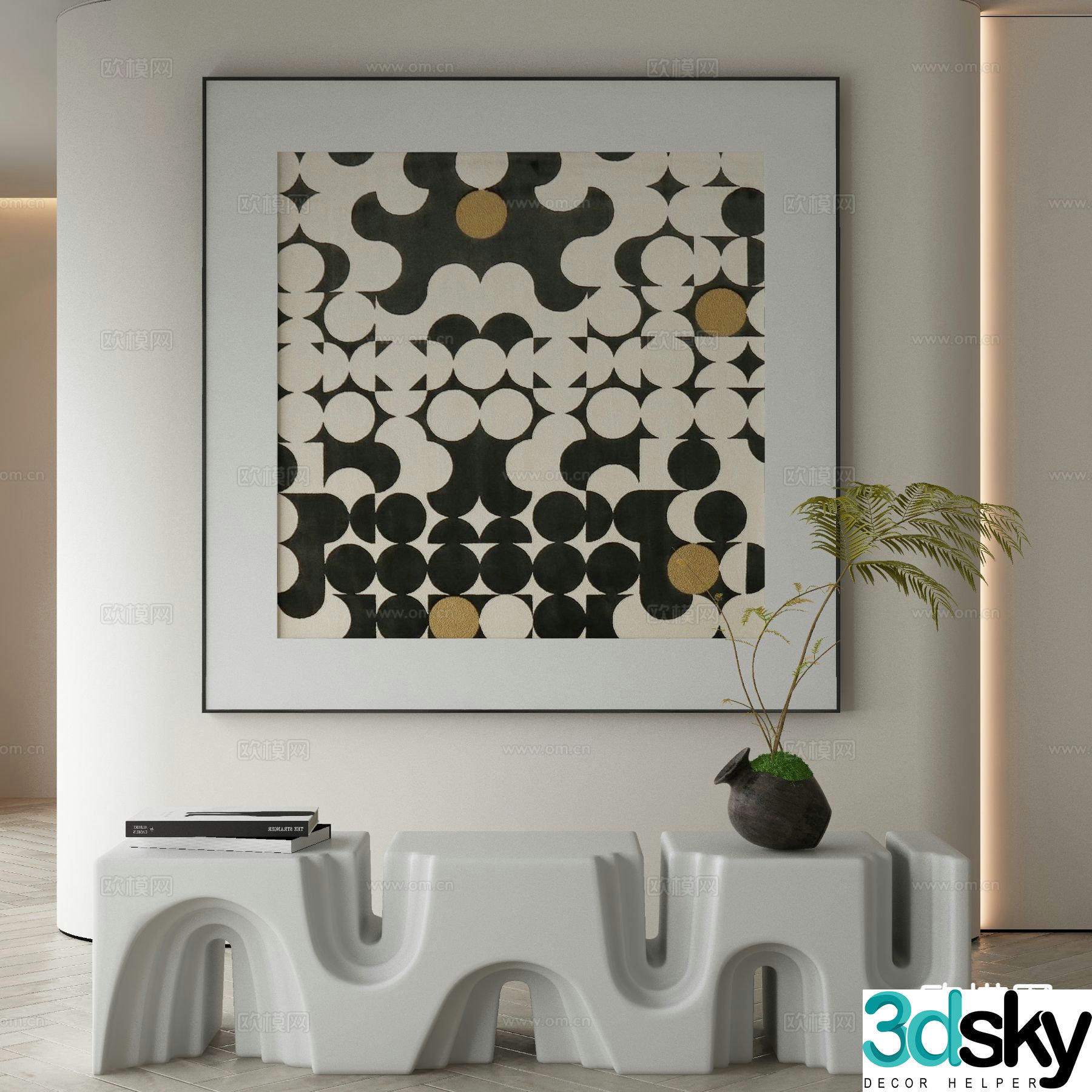 Decorative painting abstract geometric painting 3d model