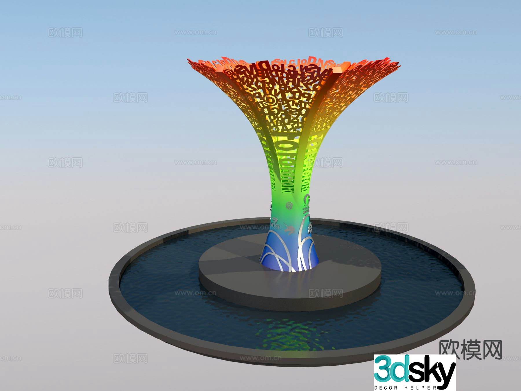 Digital technology sculpture urban sculpture 3d model