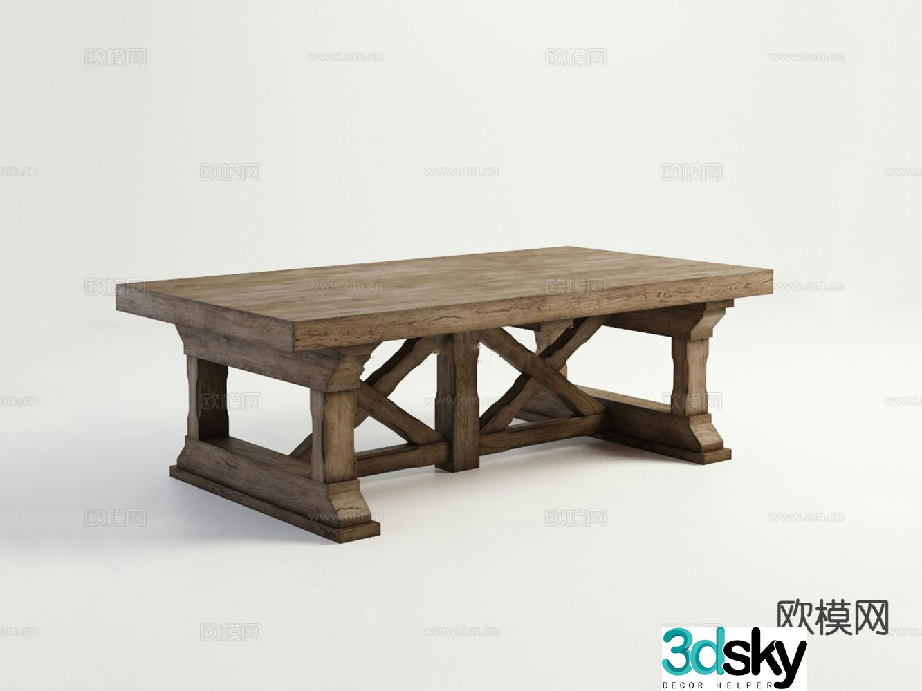 American coffee table square coffee table 3d model