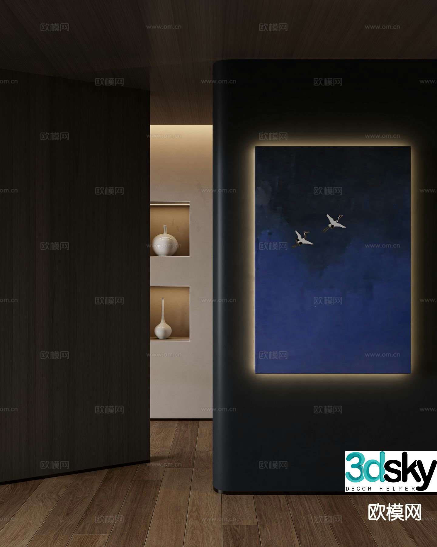Modern decorative painting Klein blue hanging painting 3D model