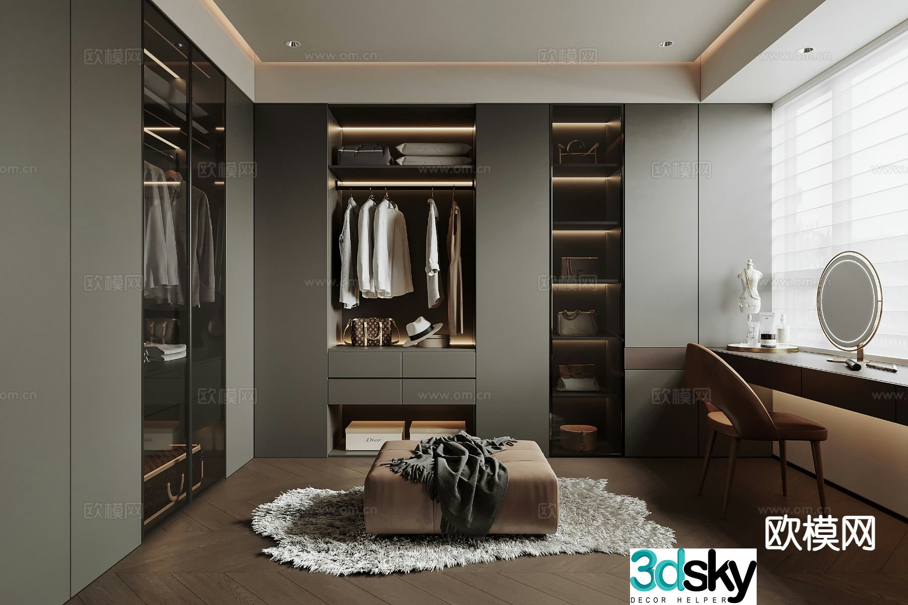 Modern cloakroom 3d model