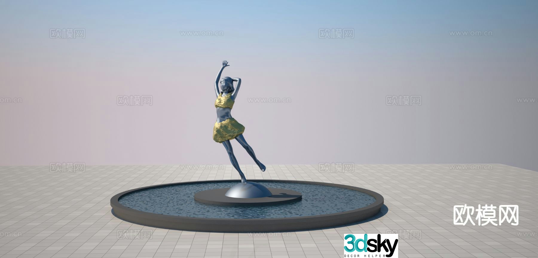 Modern girl sculpture 3d model