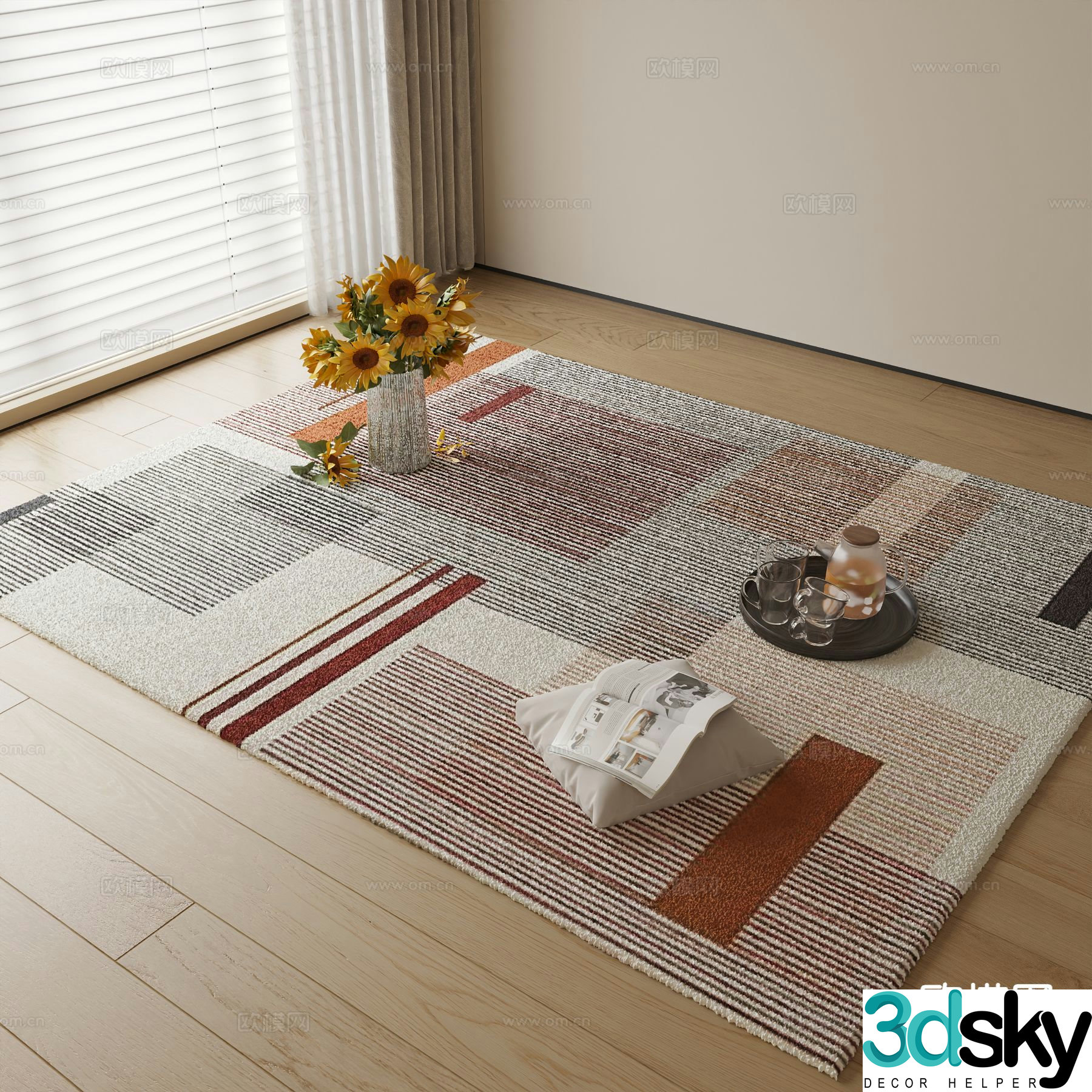 Modern decorative carpet 3d model