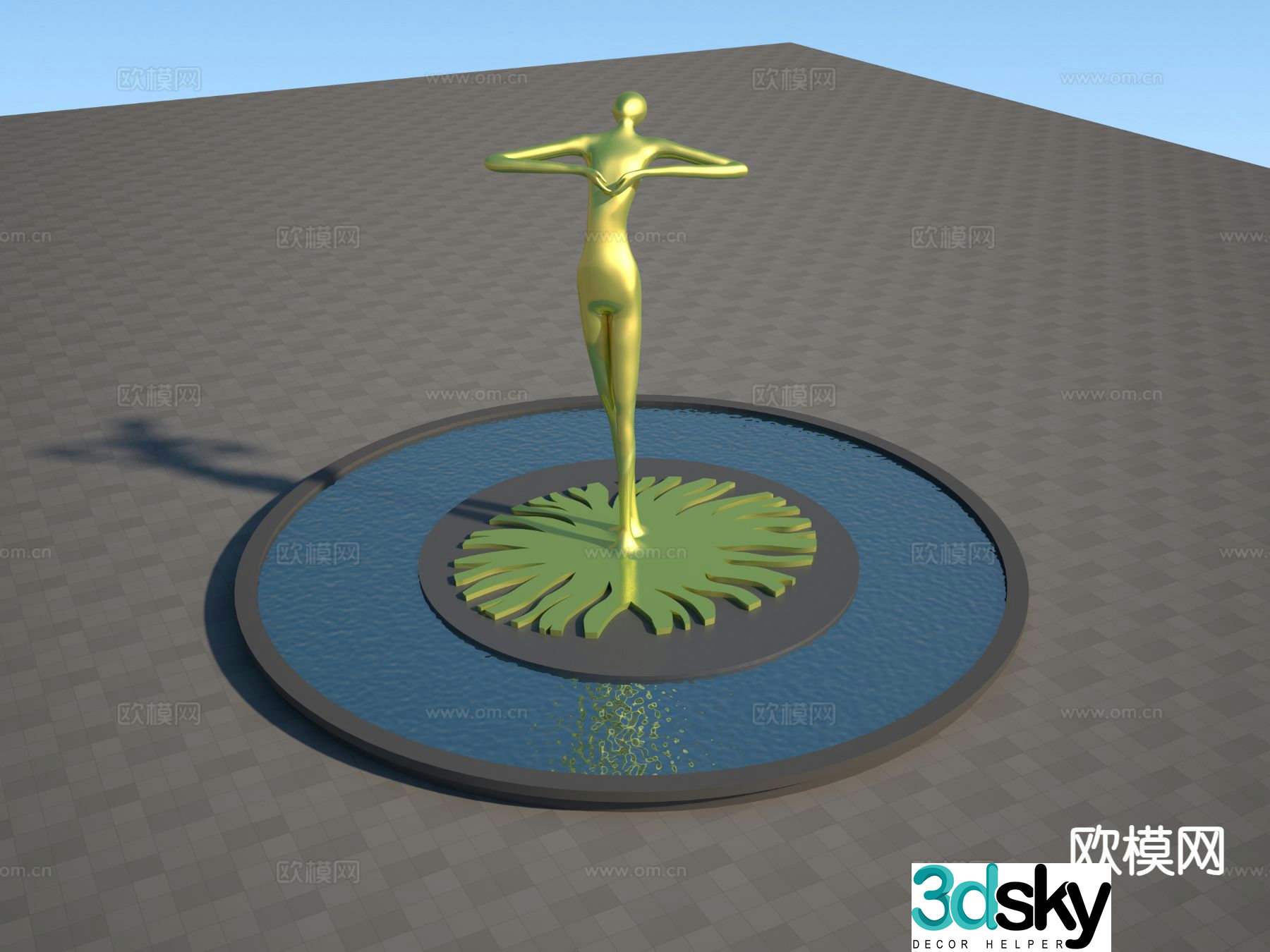 Modern figure sculpture 3d model