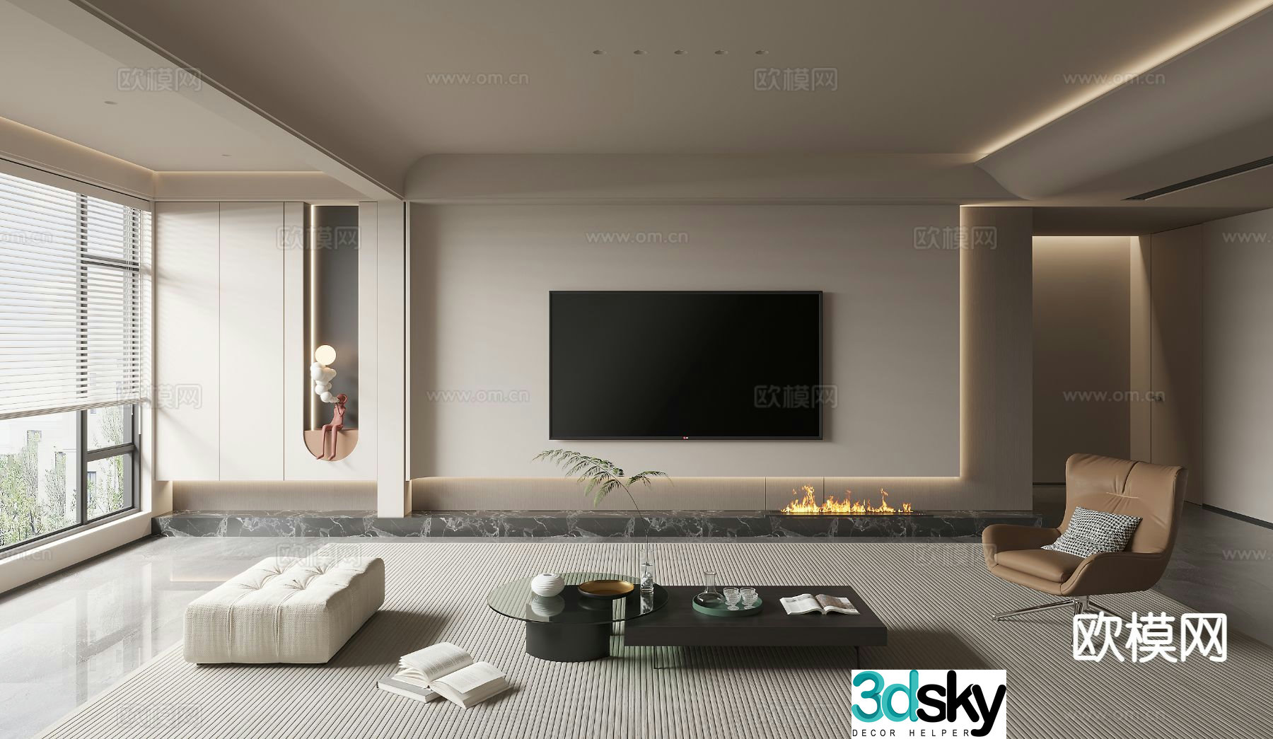 Modern living room 3d model