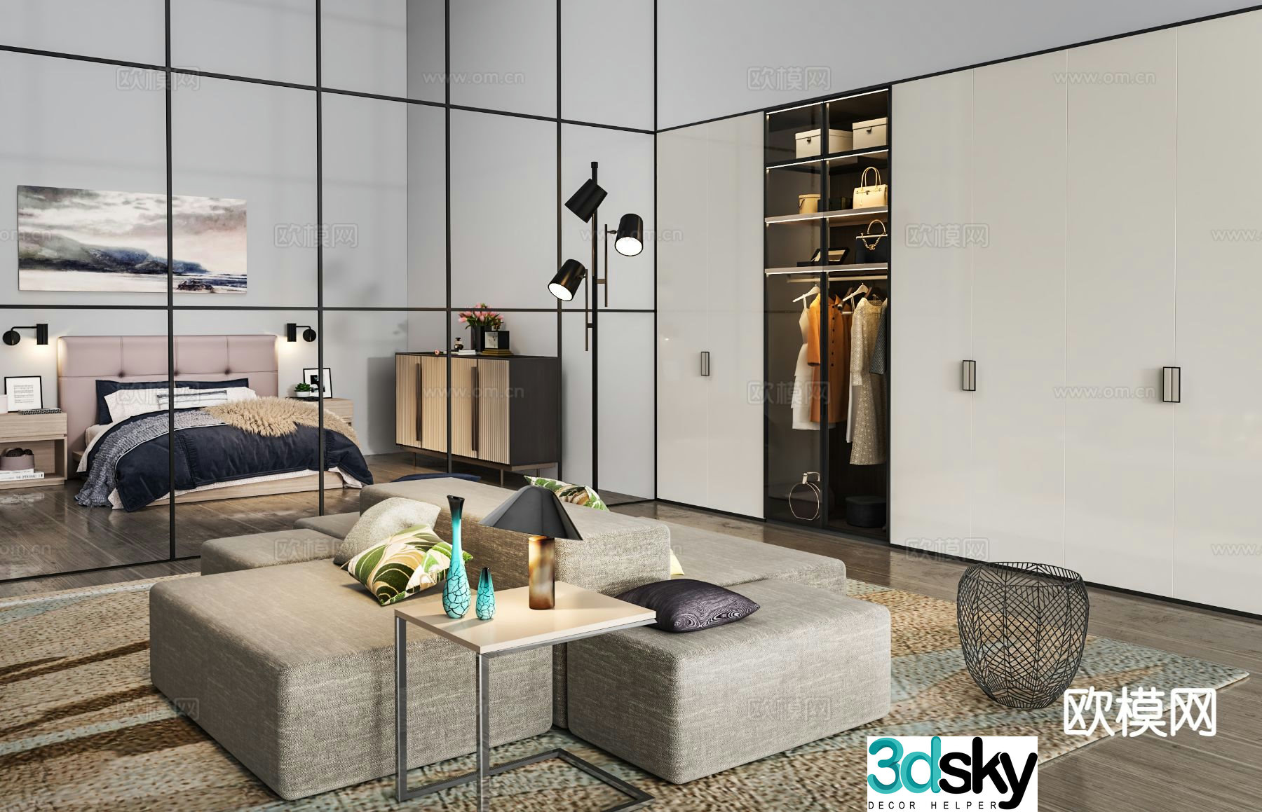 Modern cloakroom 3d model