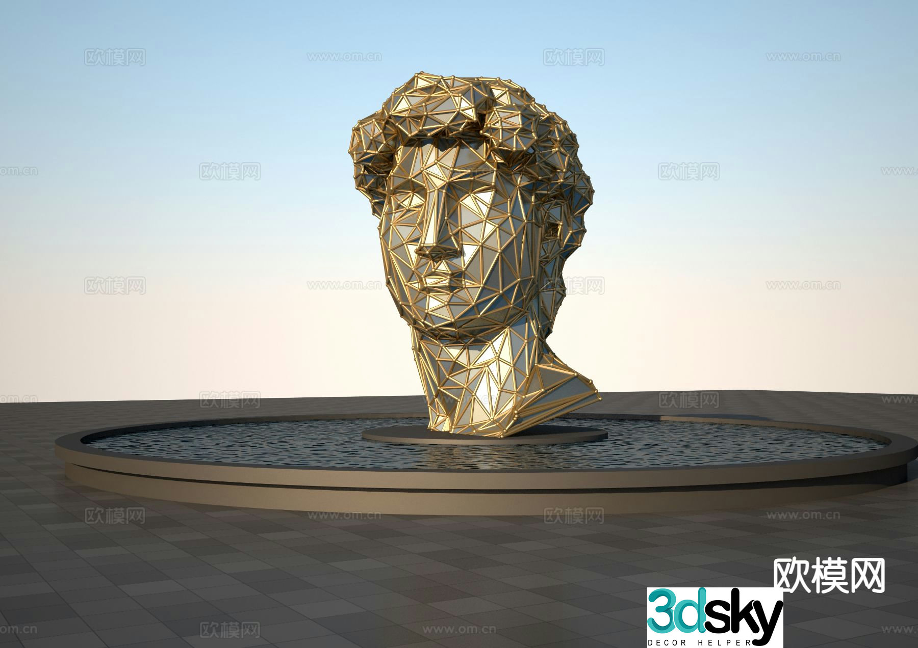 Abstract David sculpture Landscape sculpture 3d model