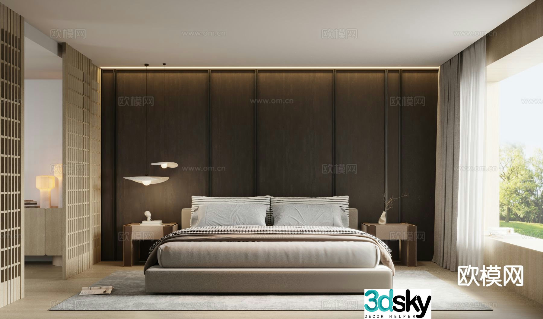 Japanese style bedroom master bedroom 3d model