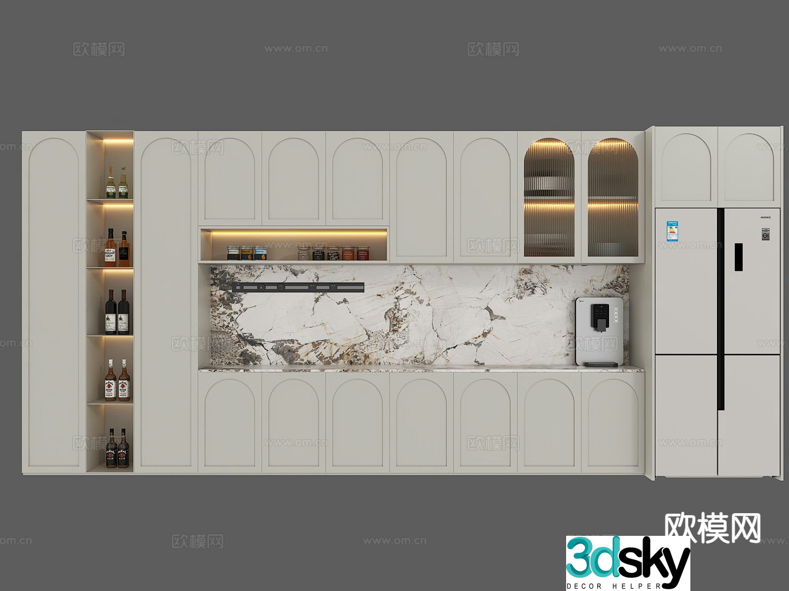 French wine cabinet 3d model