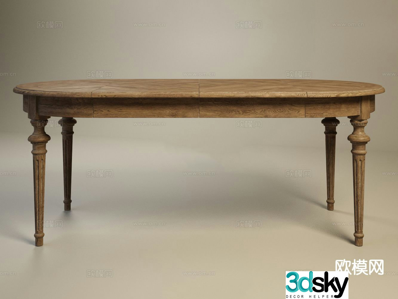 American dining table oval dining table 3d model