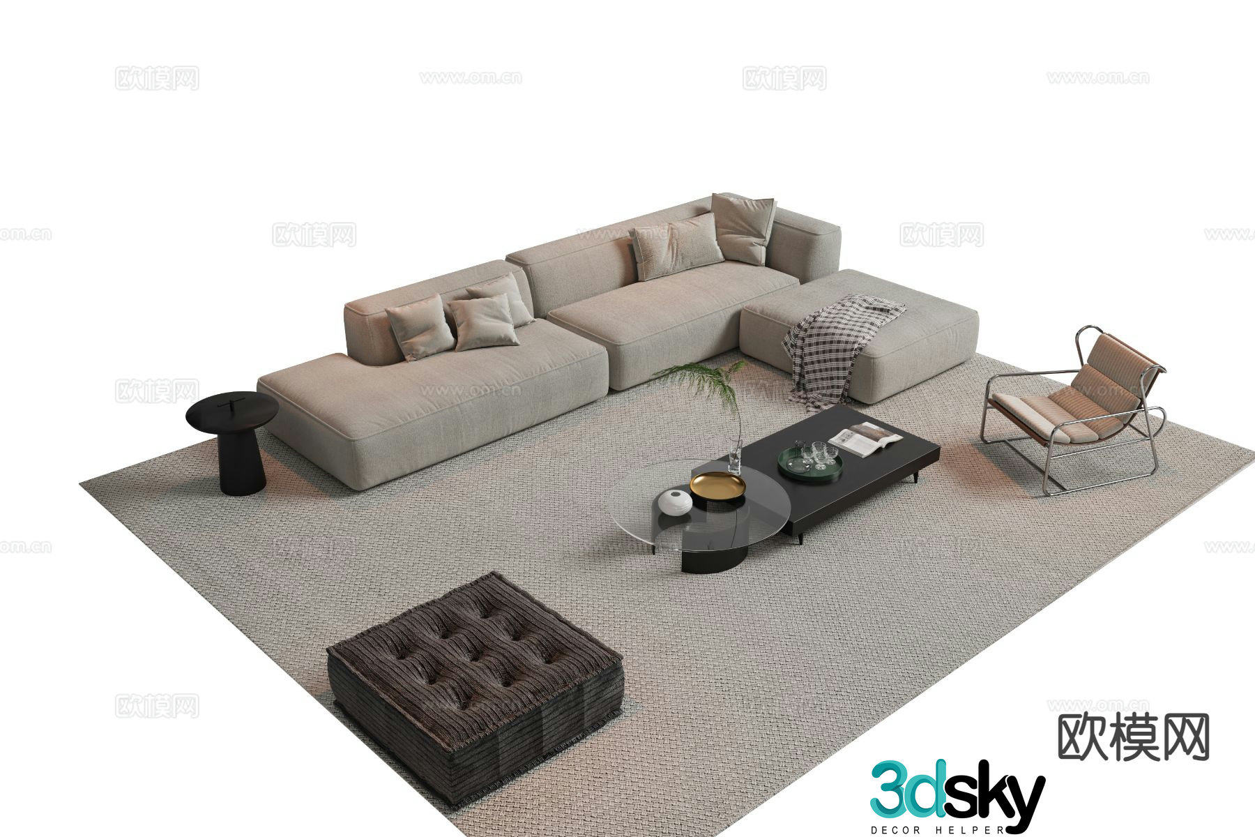 Modern sofa set 3d model