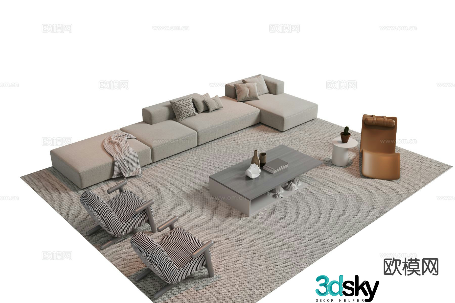 Modern sofa set 3d model