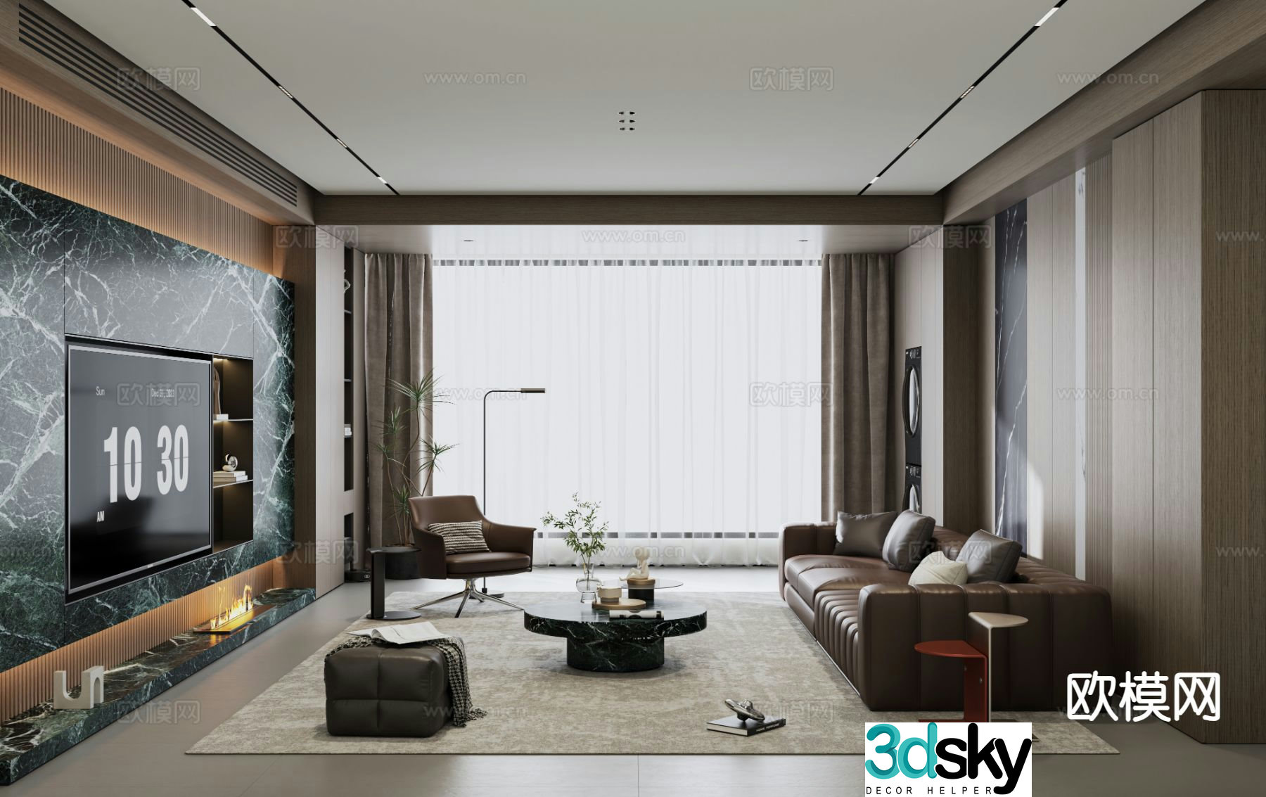 Italian style home living room 3D model