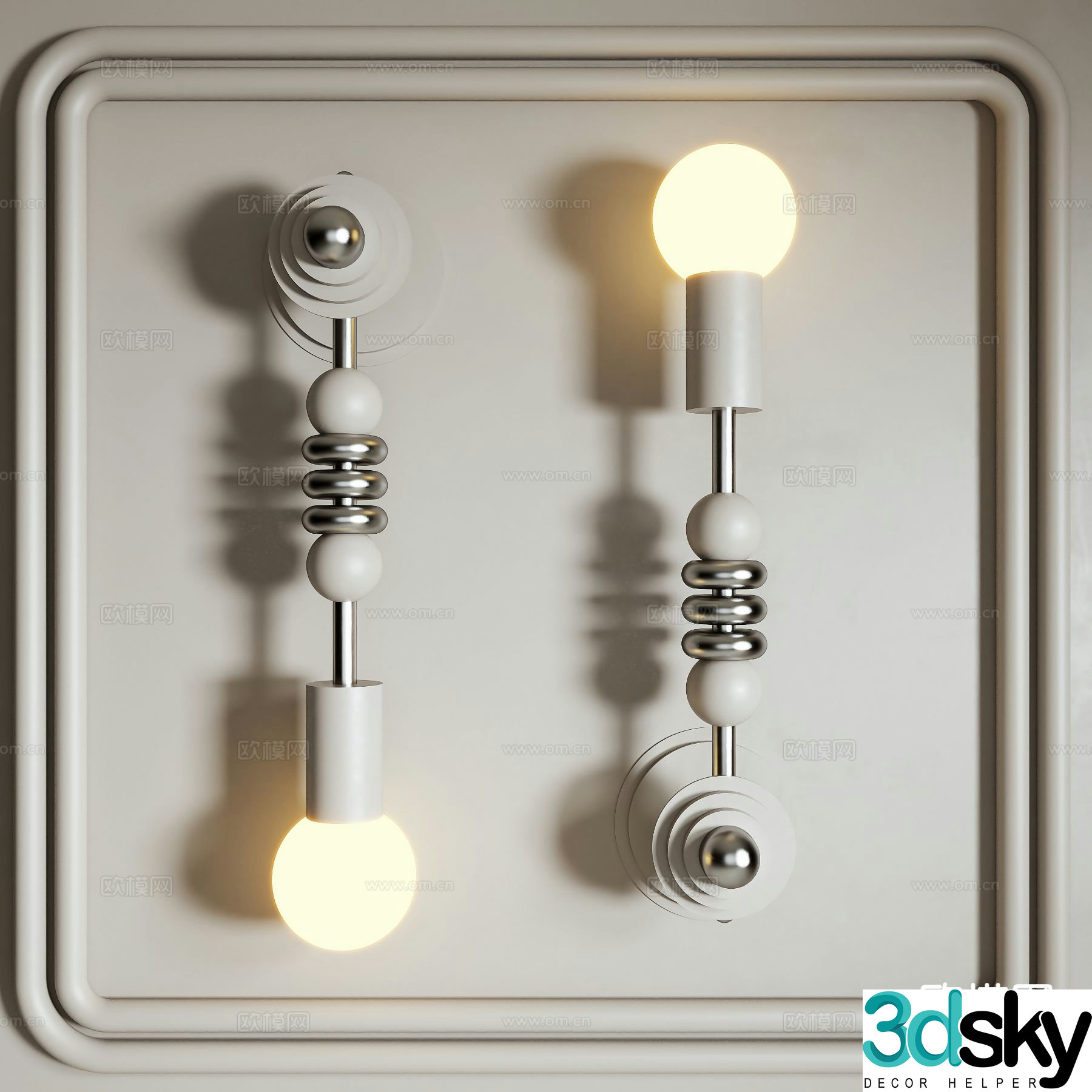 Modern strip wall light 3d model