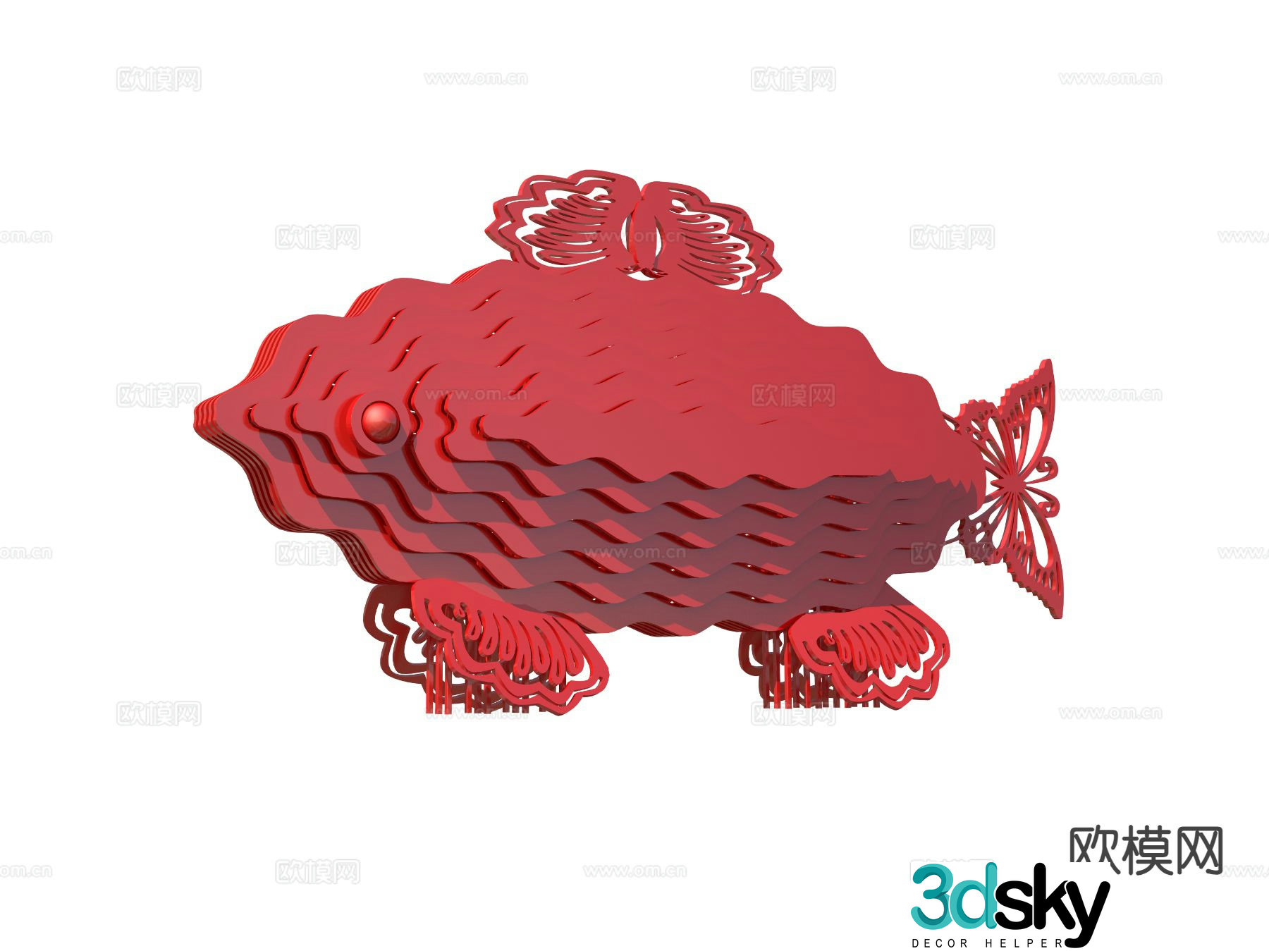 Modern fish sculpture 3d model