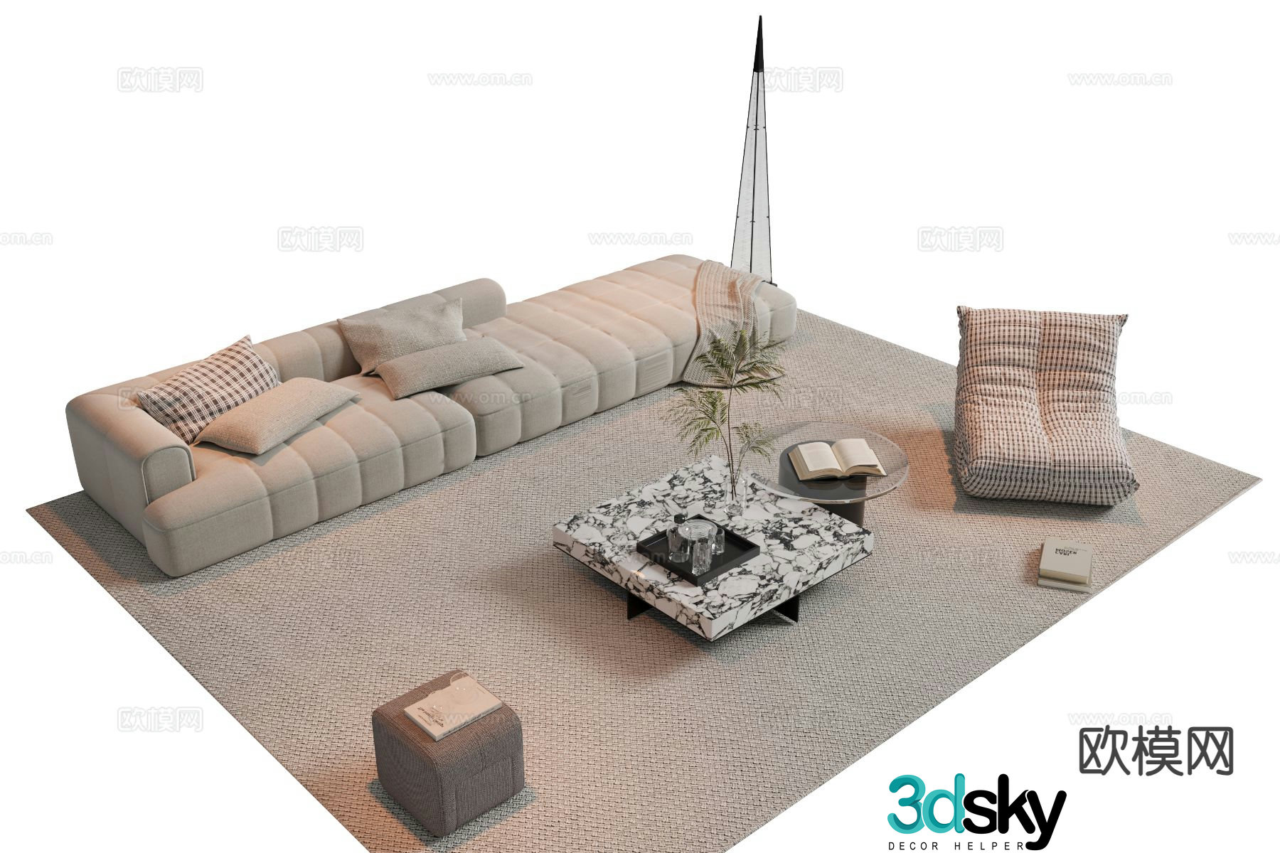 Modern sofa set 3d model