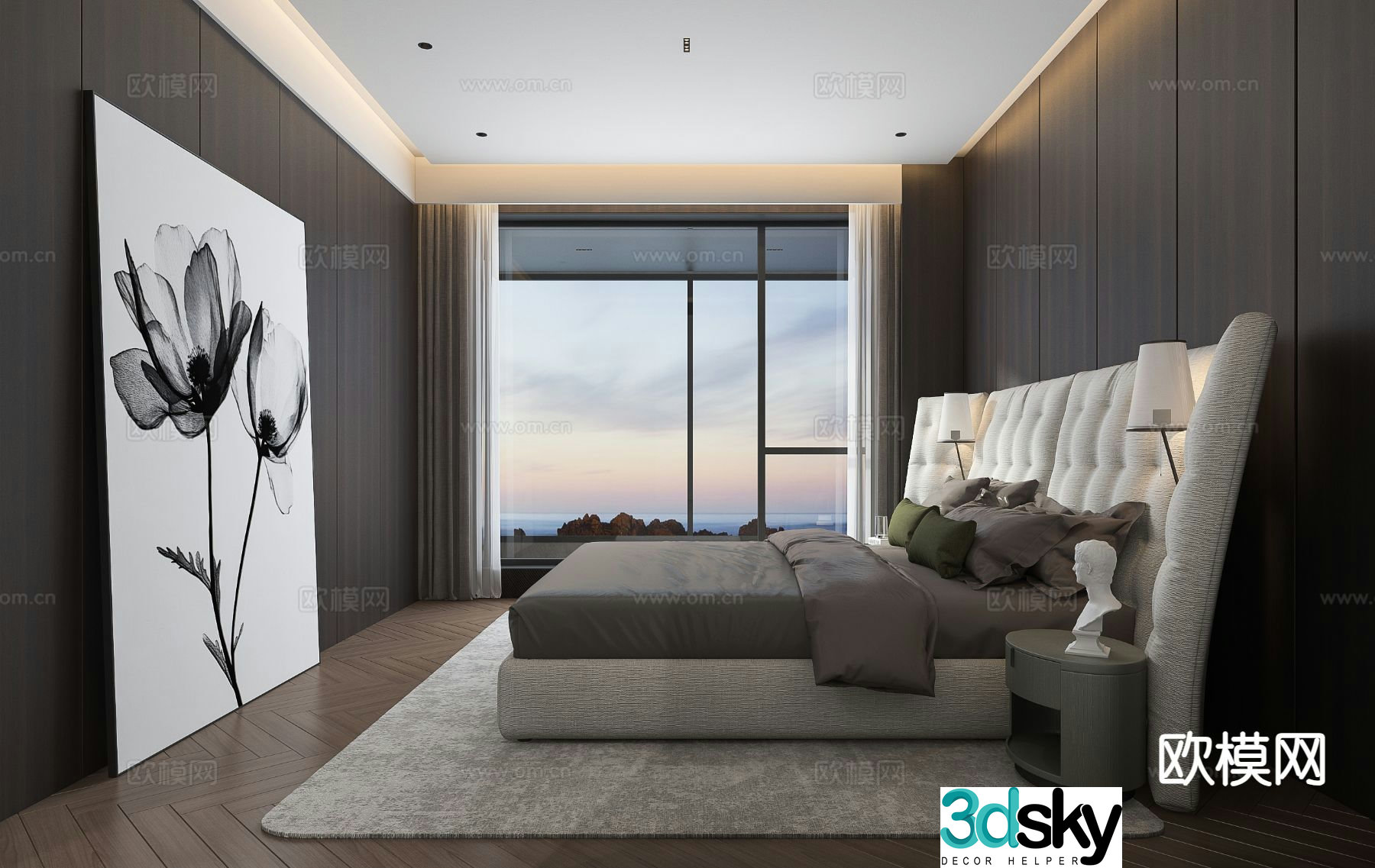 Italian style bedroom master bedroom 3d model