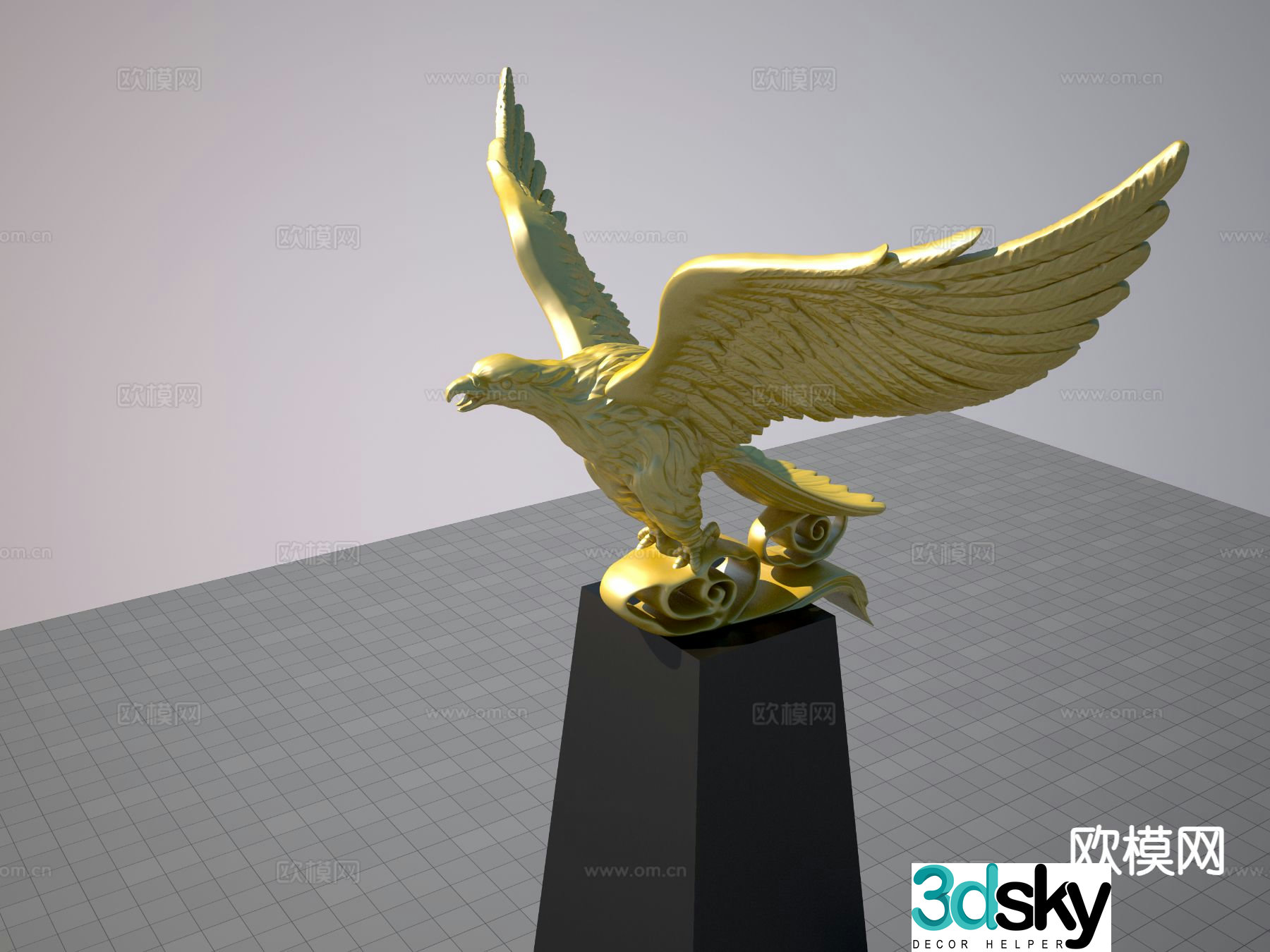 Eagle sculpture urban landscape sculpture 3d model