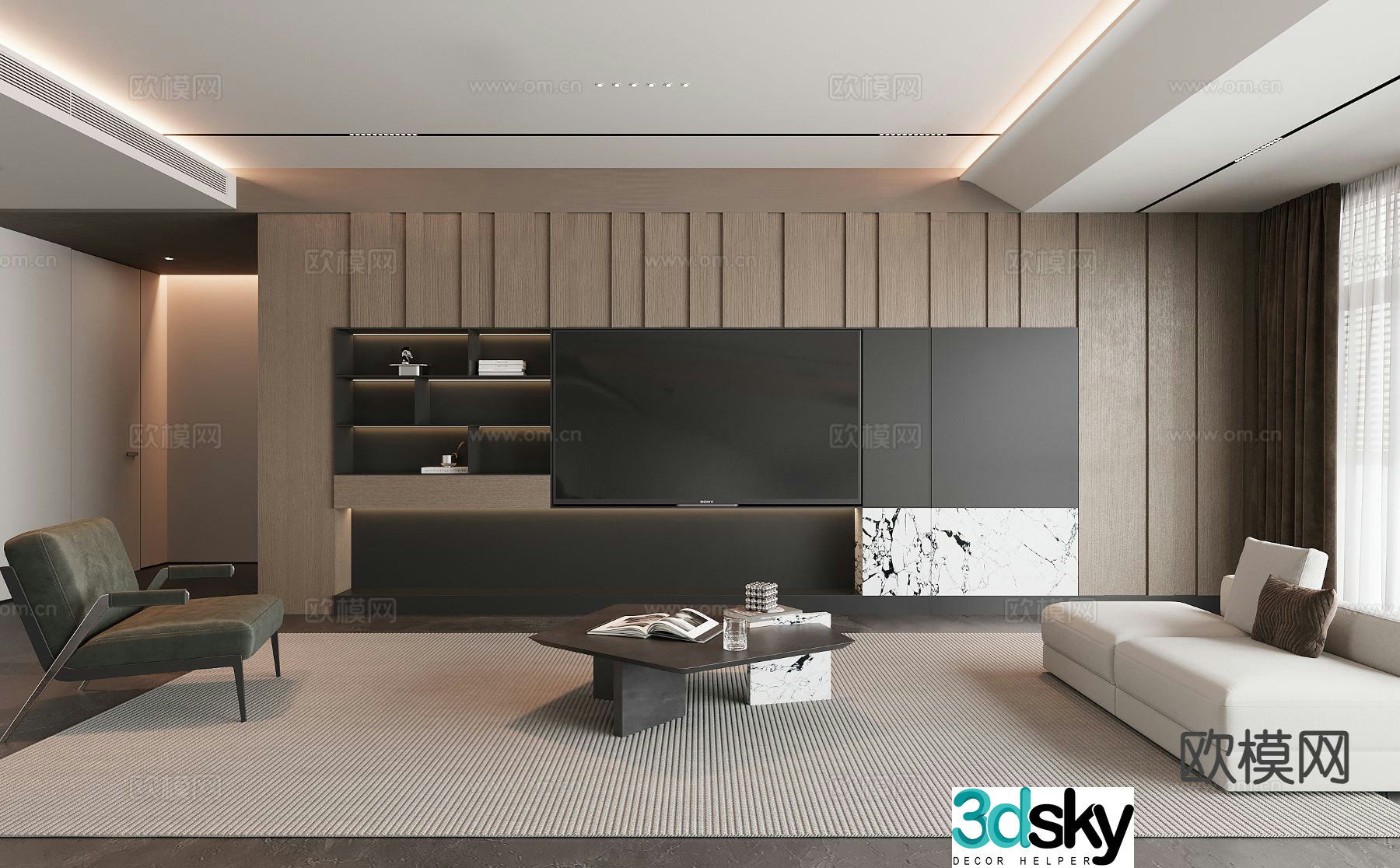 Modern living room 3d model