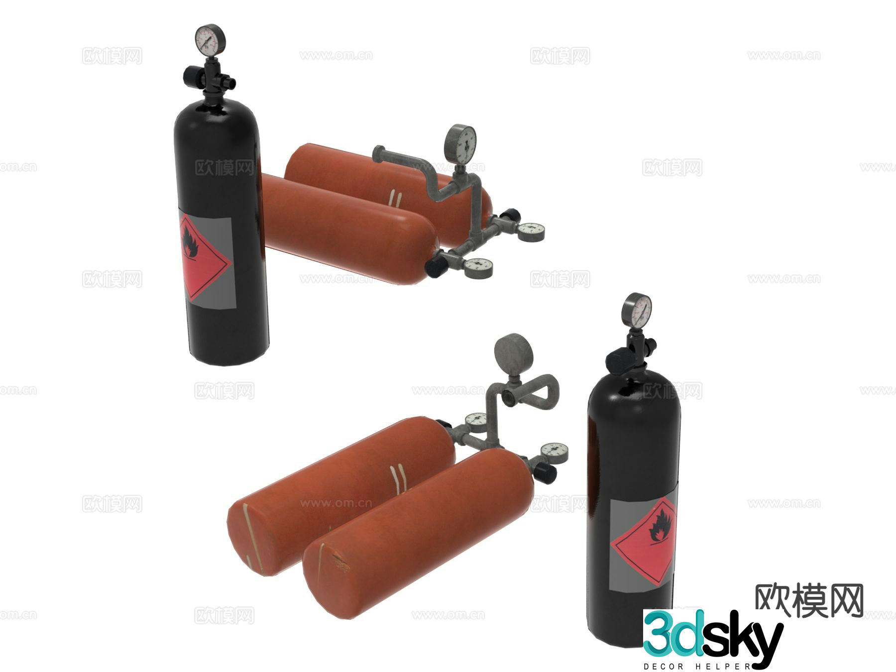 Modern gas tank industrial equipment 3d model