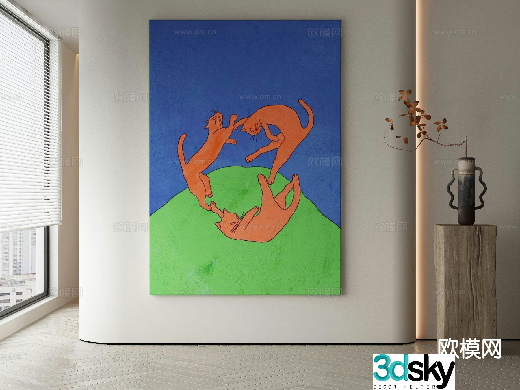 Children’s hanging painting cartoon cat painting 3d model