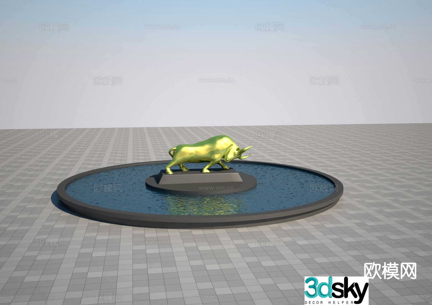 Modern pioneer cow sculpture 3D model