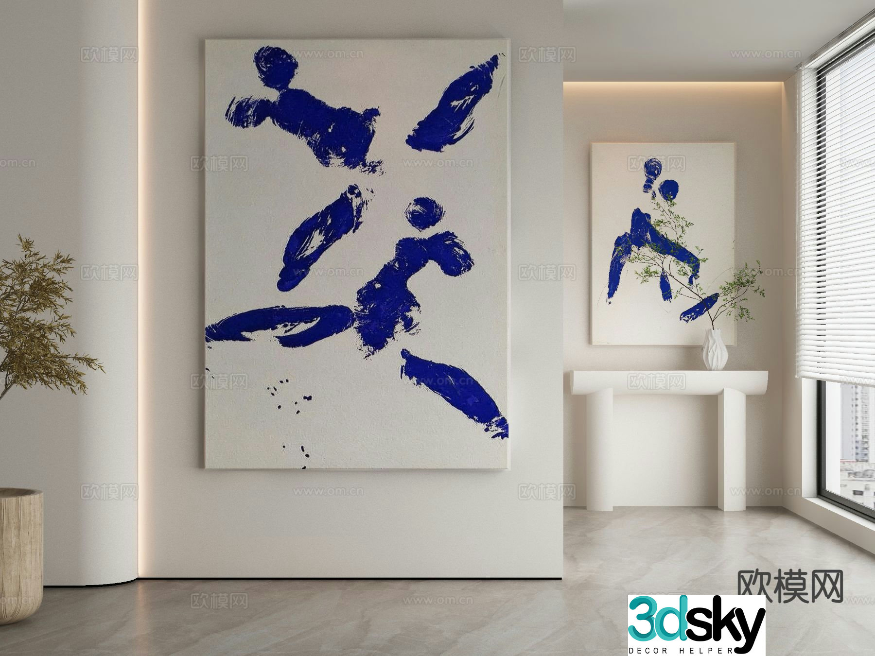 Modern art painting texture painting decorative painting 3d model